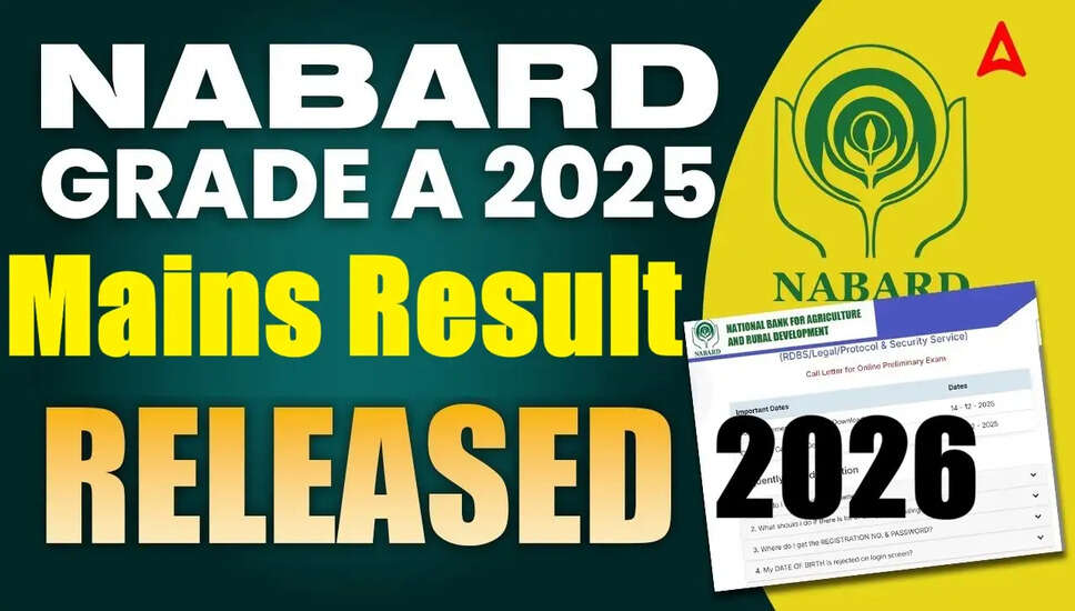 NABARD Assistant Manager Grade-A Mains Result 2026 Announced