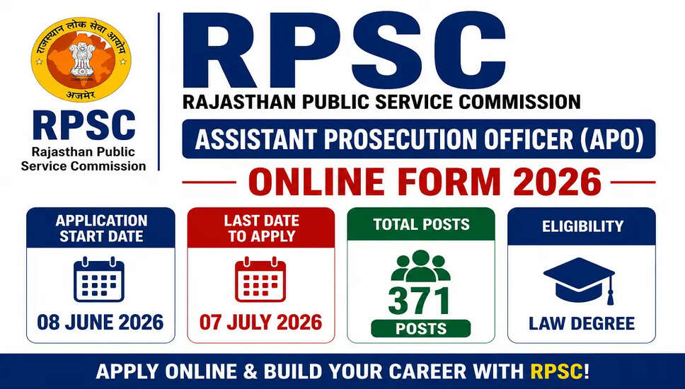 RPSC सहायक अभियोजन अधिकारी भर्ती 2026: 371 पदों के लिए आवेदन शुरू
