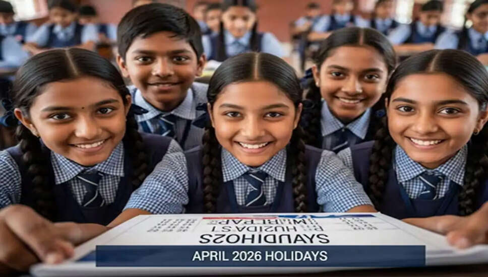 अप्रैल 2026 में स्कूलों की छुट्टियों की पूरी जानकारी