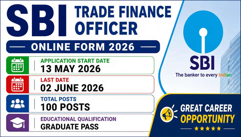 SBI बैंक ट्रेड फाइनेंस अधिकारी भर्ती 2026 की अधिसूचना जारी