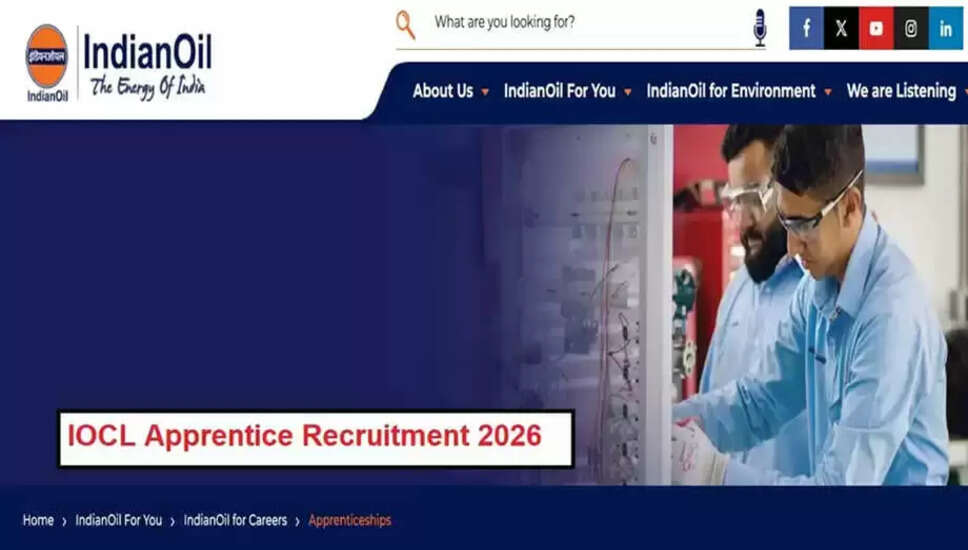 IOCL Apprenticeship Recruitment 2026: Apply for Various Positions Across India