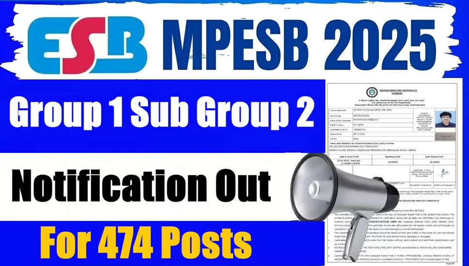 MPESB ग्रुप 1 सब ग्रुप 2 भर्ती 2025 की अधिसूचना जारी