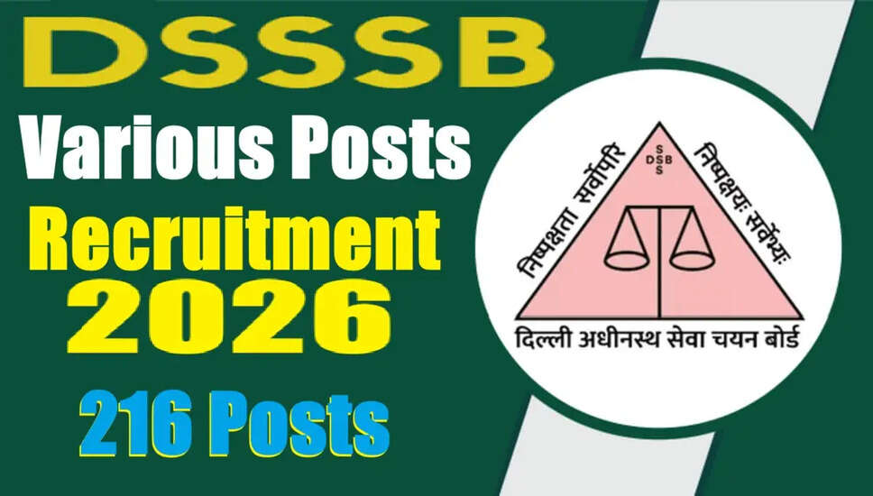 DSSSB विभिन्न पदों की भर्ती 2026 के लिए आवेदन प्रक्रिया शुरू