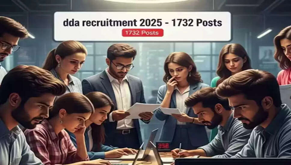 DDA भर्ती 2025: 1,732 पदों के लिए आवेदन की अंतिम तिथि नजदीक