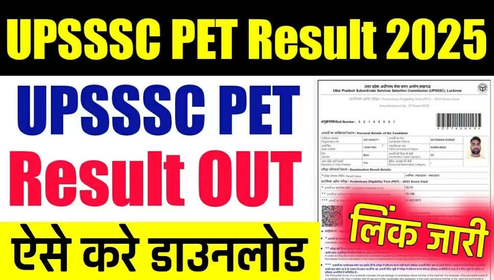 UPSSSC PET 2025 का परिणाम जारी