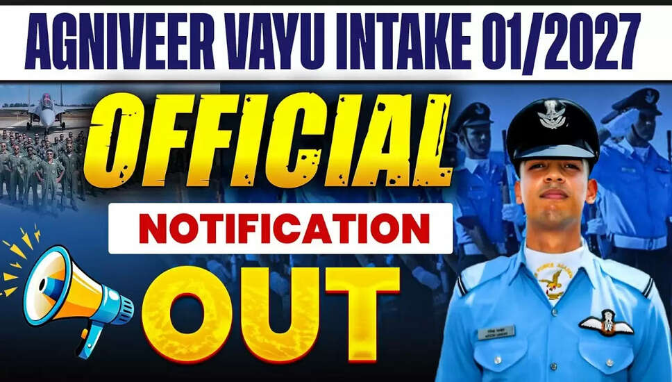 Indian Airforce Agniveer Vayu Intake 01/2027: Online Application Details