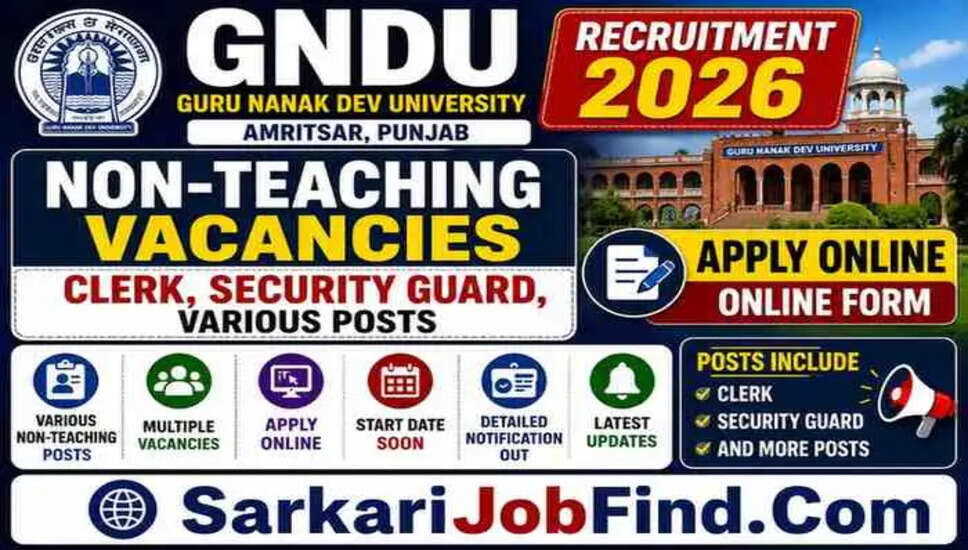 GNDU 2026 में गैर-शिक्षण पदों के लिए आवेदन प्रक्रिया शुरू