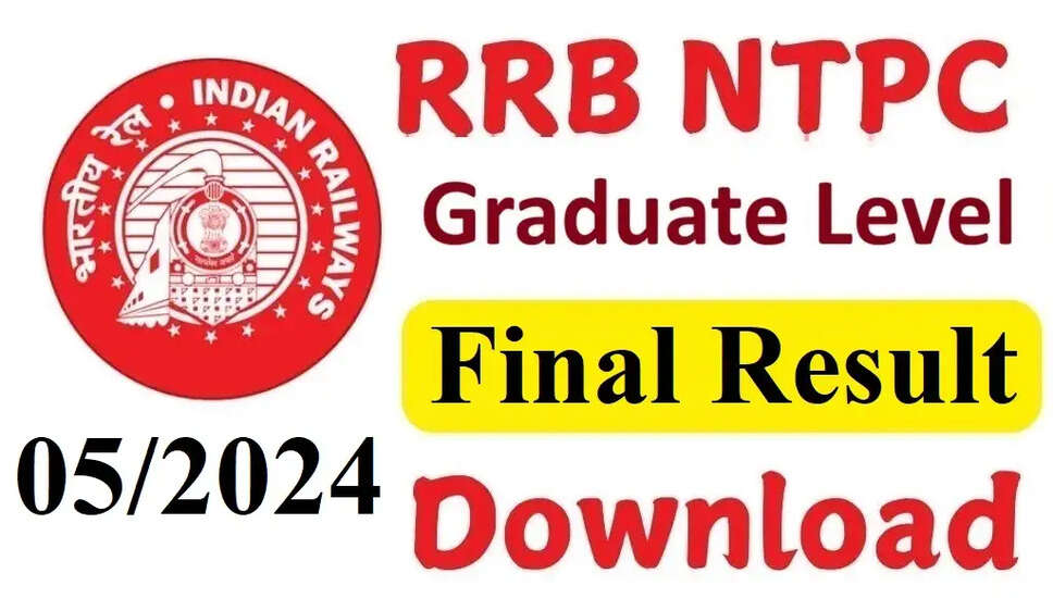 RRB NTPC ग्रेजुएट लेवल 05/2024 का अंतिम परिणाम 2026 जारी