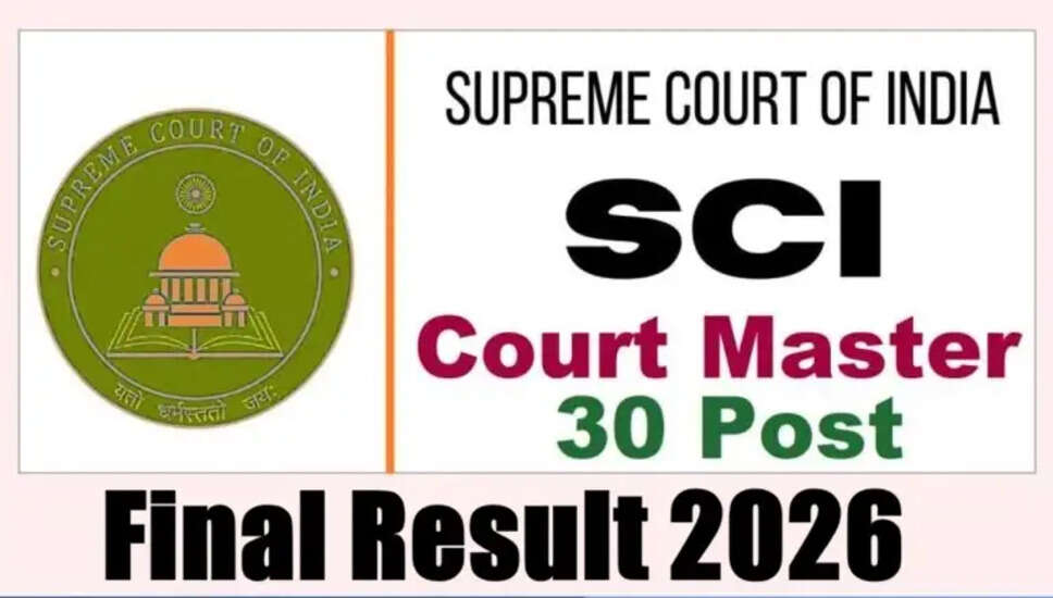 Supreme Court SCI Court Master Final Result 2026 Announced
