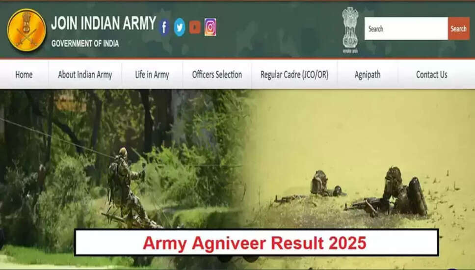 उत्तर प्रदेश के वाराणसी क्षेत्र में अग्निवीर भर्ती परिणाम घोषित