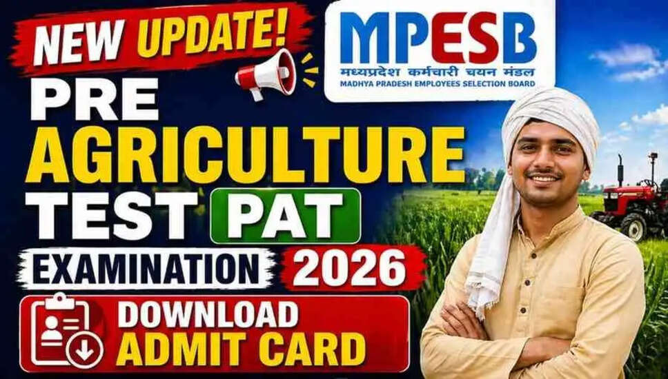 MPESB Pre Agriculture Test 2026: Admit Card Now Available for Download