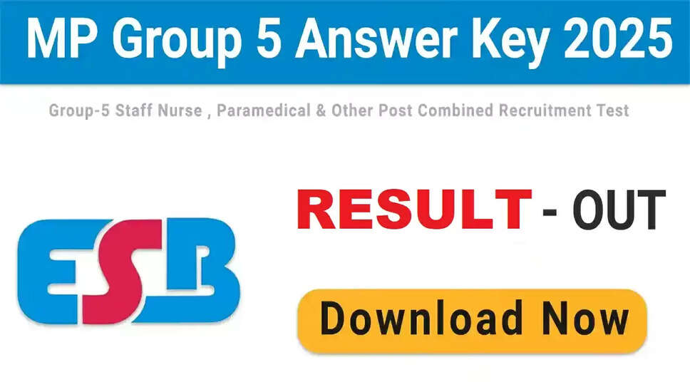 MPESB ग्रुप 5 पैरामेडिकल स्टाफ परिणाम 2025 की घोषणा