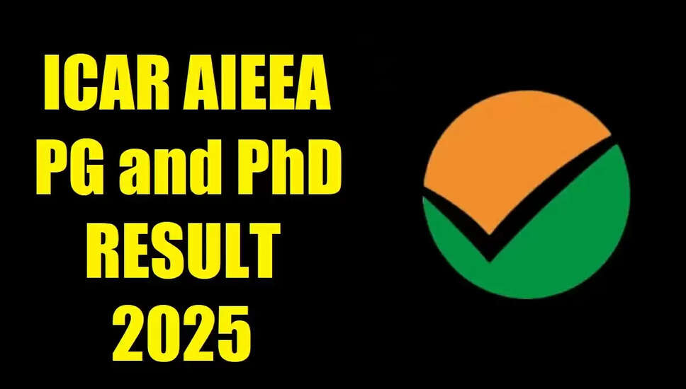 NTA ICAR AIEEA PG और PHd परिणाम 2025 की घोषणा