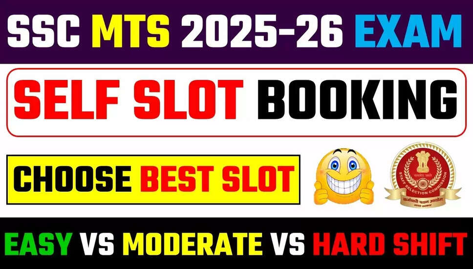 SSC MTS और हवलदार परीक्षा 2026 के लिए स्व-स्लॉट बुकिंग की प्रक्रिया शुरू