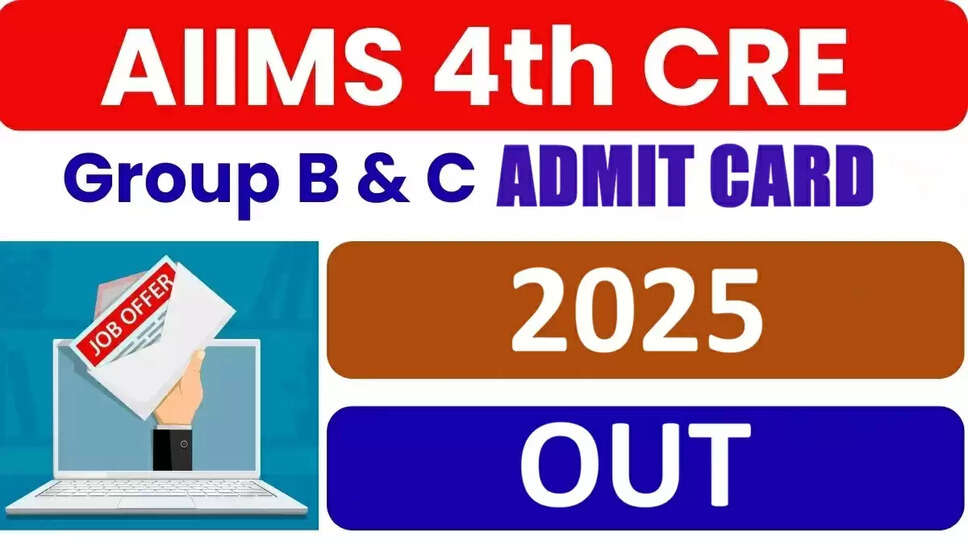 AIIMS 4th CRE Group B, C Admit Card 2025: Download Now
