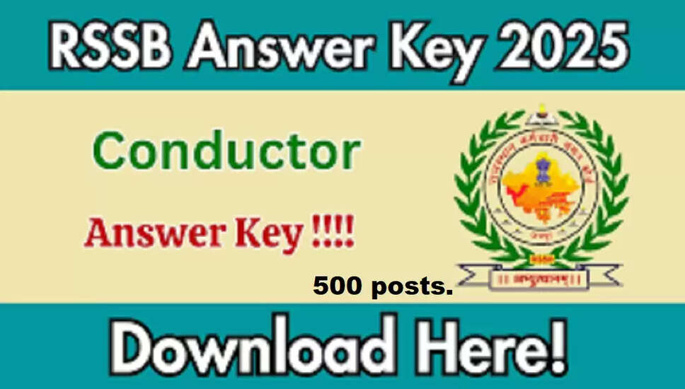 राजस्थान RSSB कंडक्टर उत्तर कुंजी 2025 जारी