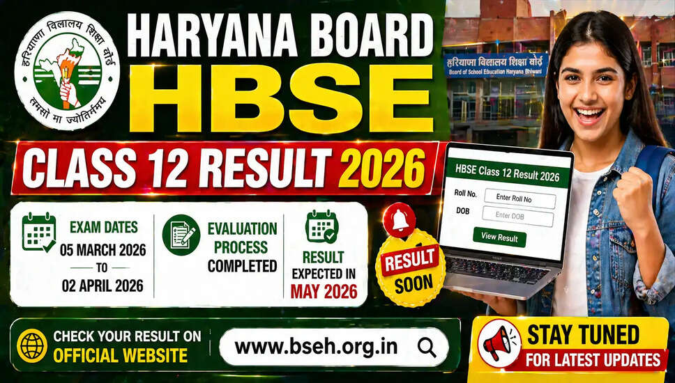 हरियाणा बोर्ड कक्षा 12 का परिणाम 2026: तारीख और महत्वपूर्ण जानकारी