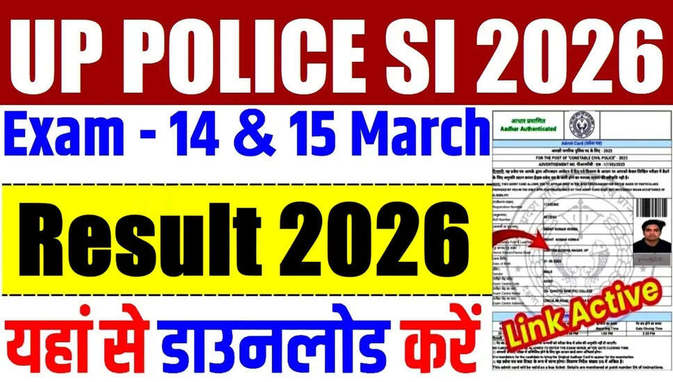 UP पुलिस उप-निरीक्षक परिणाम 2026 की घोषणा