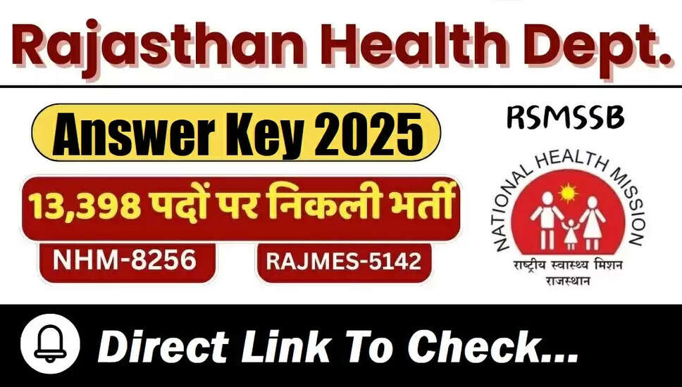 RSSB NHM और RajMES उत्तर कुंजी 2025 जारी