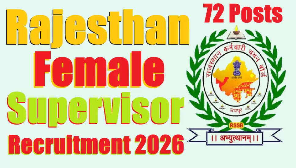 RSSB महिला पर्यवेक्षक भर्ती 2026: आवेदन प्रक्रिया और महत्वपूर्ण जानकारी