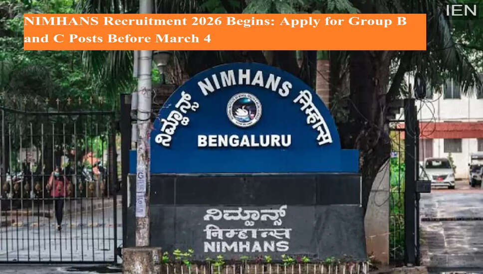 NIMHANS Recruitment 2026: Apply for Group B and C Positions