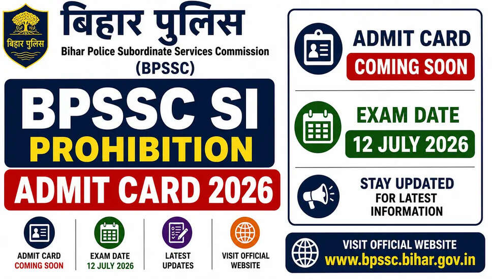 Bihar Police SI Prohibition Admit Card 2026: Download Details and Important Dates