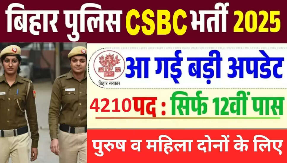 बिहार पुलिस CSBC कांस्टेबल भर्ती 2025: अस्वीकृत सूची और लिंग सुधार