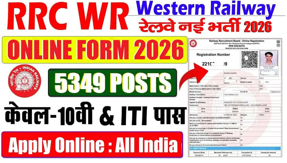 Western Railway RRC Apprentice Recruitment 2026: Apply for 5349 Vacancies