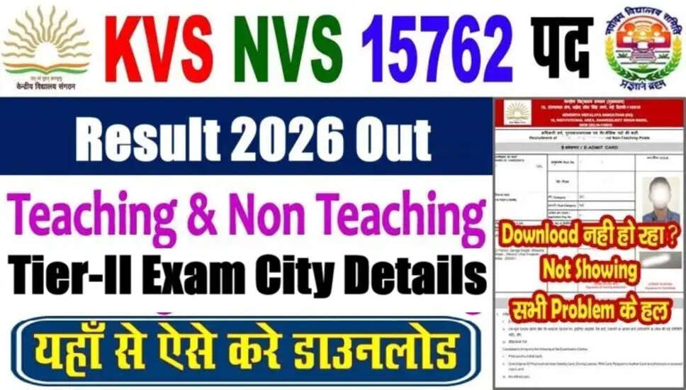 KVS NVS टीचर और नॉन-टीचर टियर-II परीक्षा शहर विवरण 2026