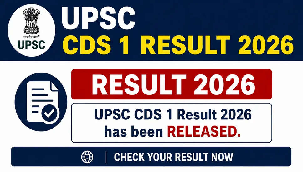UPSC CDS-I 2026 का परिणाम जारी, जानें महत्वपूर्ण जानकारी