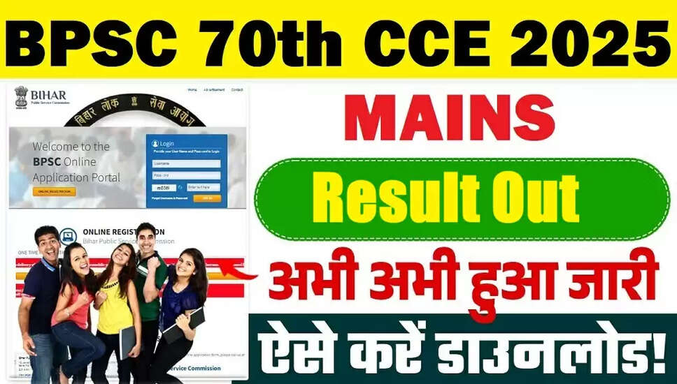 Bihar BPSC 70वीं CCE मुख्य परीक्षा परिणाम 2025 जारी