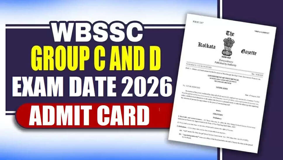 WBSSC ग्रुप C और D परीक्षा तिथि 2026 की घोषणा