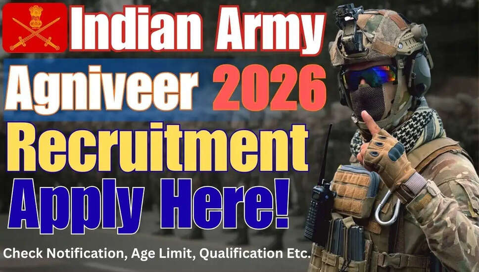 भारतीय सेना अग्निवीर CEE भर्ती 2026 के लिए आवेदन प्रक्रिया शुरू