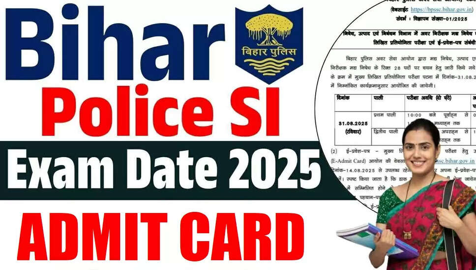 Bihar Police SI Pre Exam 2025: Admit Card Release Date Announced