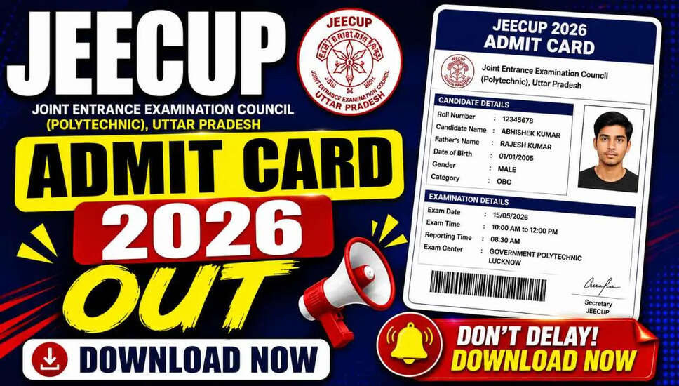UP Polytechnic JEECUP 2026: Admit Card Release and Exam Details