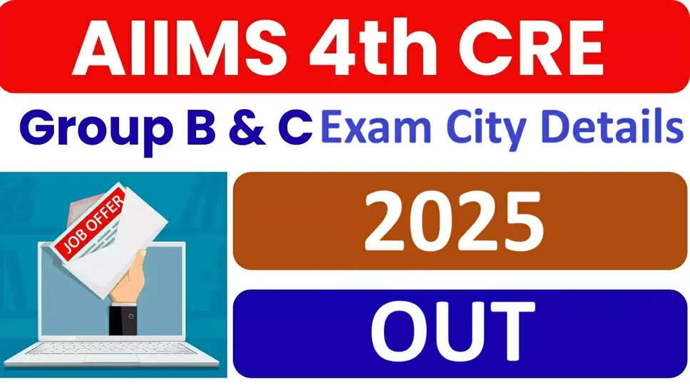 AIIMS 4th CRE Group B, C Exam City Information Released for 2025