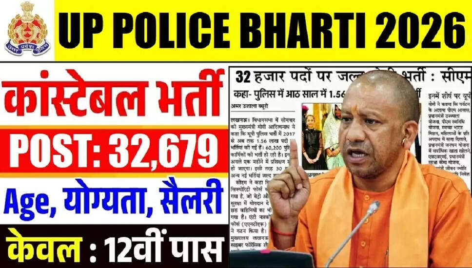 UP पुलिस कांस्टेबल भर्ती 2026: 32,679 पदों के लिए आवेदन प्रक्रिया शुरू