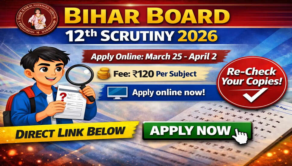 बिहार बोर्ड कक्षा 12वीं स्क्रूटिनी फॉर्म 2026 की जानकारी