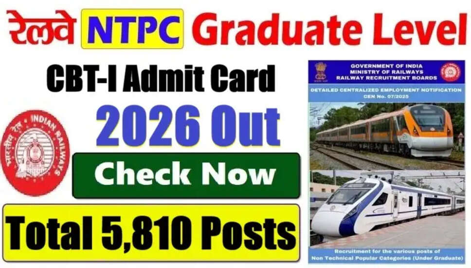 RRB NTPC ग्रेजुएट लेवल CBT-I परीक्षा शहर और प्रवेश पत्र 2026