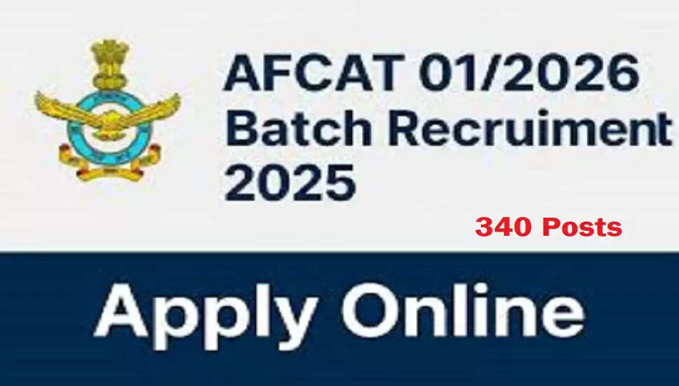 AFCAT 01/2026 बैच के लिए ऑनलाइन आवेदन प्रक्रिया शुरू