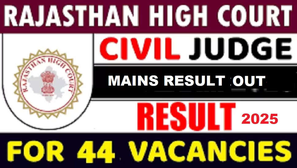 राजस्थान उच्च न्यायालय सिविल जज मेन्स परिणाम 2025 की घोषणा