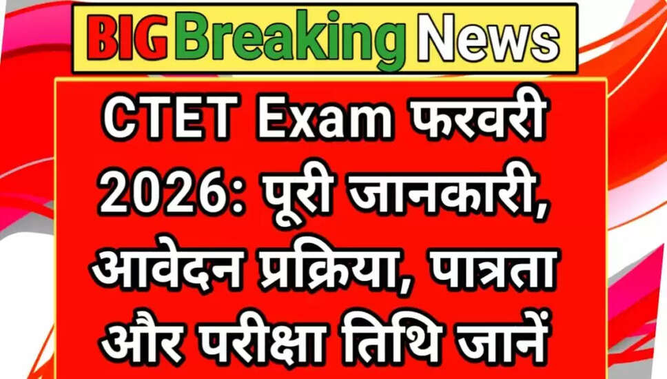 CTET फरवरी 2026 ऑनलाइन फॉर्म के लिए आवेदन प्रक्रिया