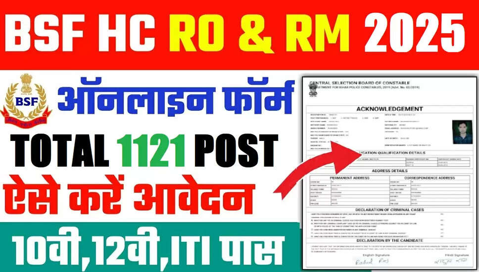 BSF HC RO/RM भर्ती 2025: आवेदन प्रक्रिया और महत्वपूर्ण जानकारी