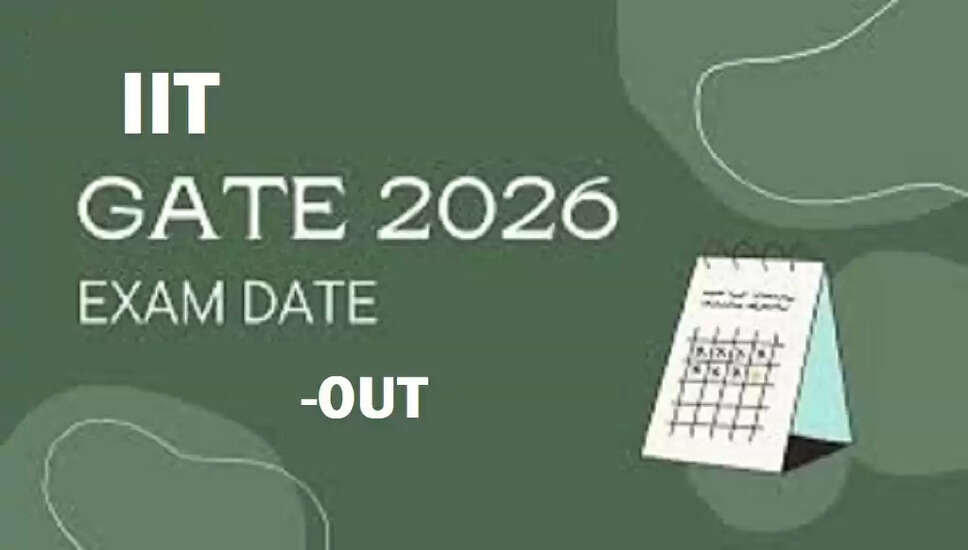 IIT GATE 2026: Subject-Wise Exam Schedule Released