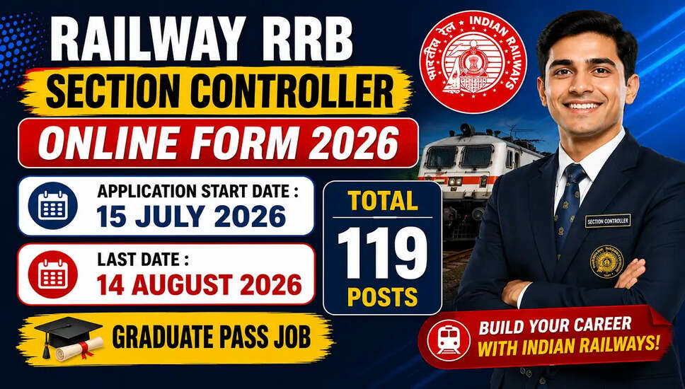 RRB सेक्शन कंट्रोलर भर्ती 2026: आवेदन प्रक्रिया और महत्वपूर्ण जानकारी