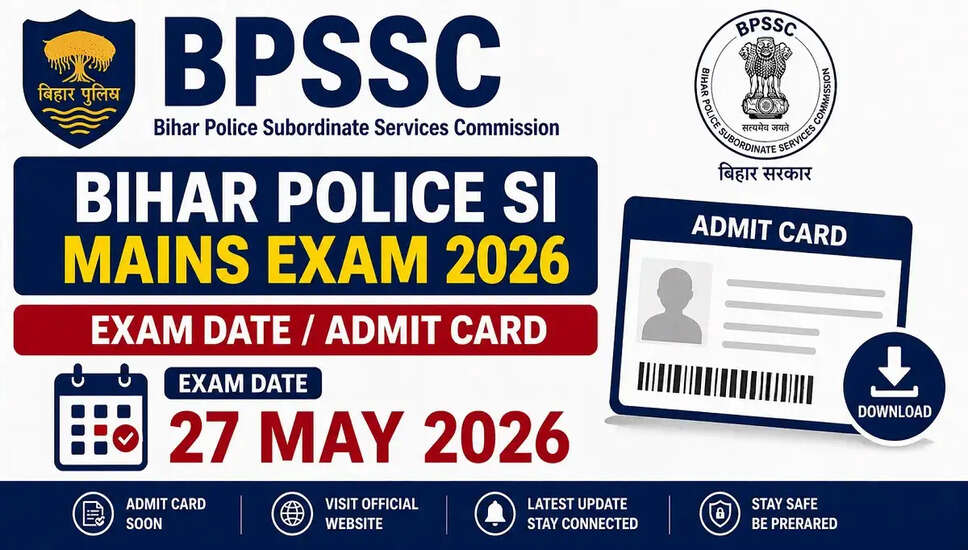 BPSSC बिहार पुलिस SI मेन्स एडमिट कार्ड 2026 जारी