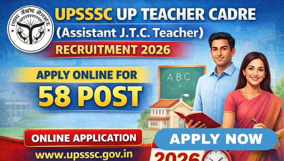 UPSSSC शिक्षक कैडर JTC भर्ती 2026 के लिए आवेदन प्रक्रिया शुरू
