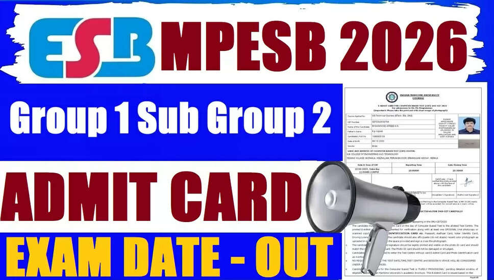 MPESB Group 1 Sub Group 2 परीक्षा तिथि 2026 की घोषणा