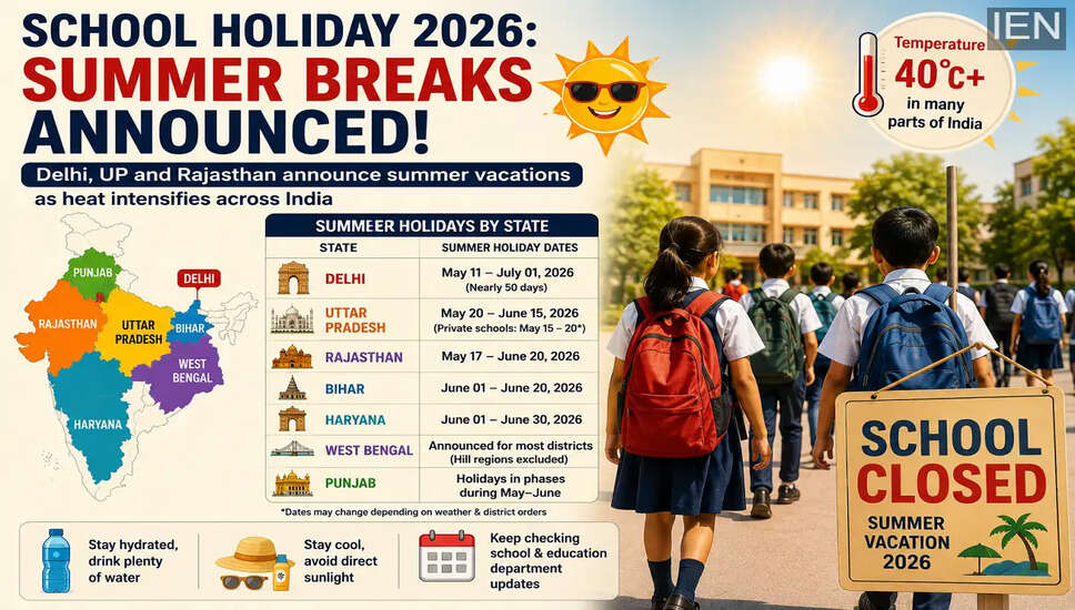 भारत में गर्मी की लहर के कारण स्कूलों की छुट्टियाँ जल्दी शुरू