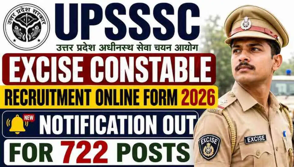 UPSSSC Excise Constable Recruitment 2026: Apply for 722 Vacancies